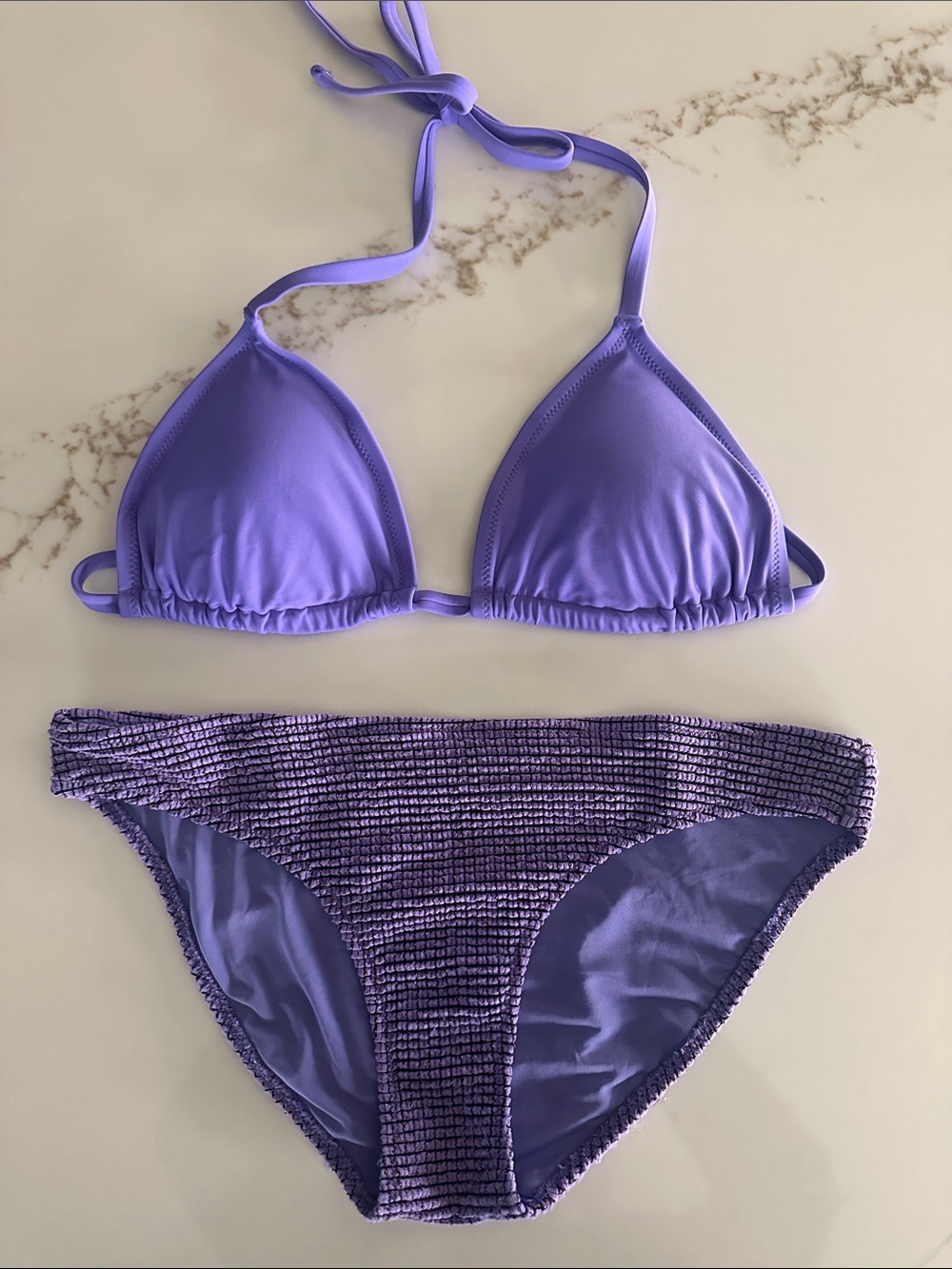 aerie Lavender Bikini Top and Bottom Set Large